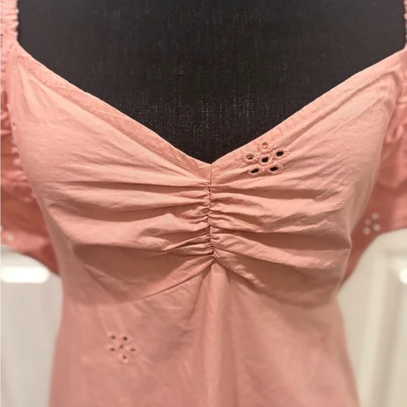 Zara Open embroidered flutter sleeve mini dress sis S - Picture 7 of 8